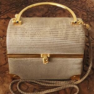 Lisette New Youk Elegant Gold and Cream Handbag